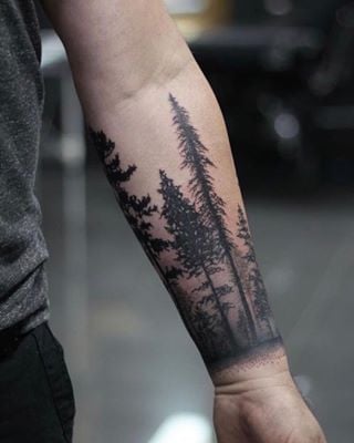 Для хлопців на передпліччі чорно-білі, фото -  Blackink Tattoo