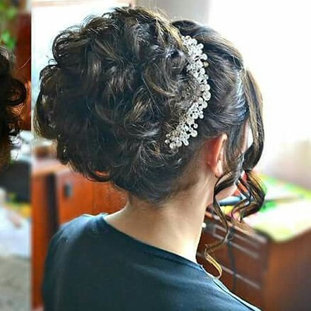 Укладка волос коричневый цвет кудрявые волосы, фото -  Женя Бернацкая