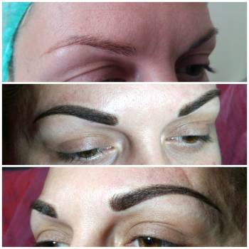 Перекрытие старого татуажа бровей