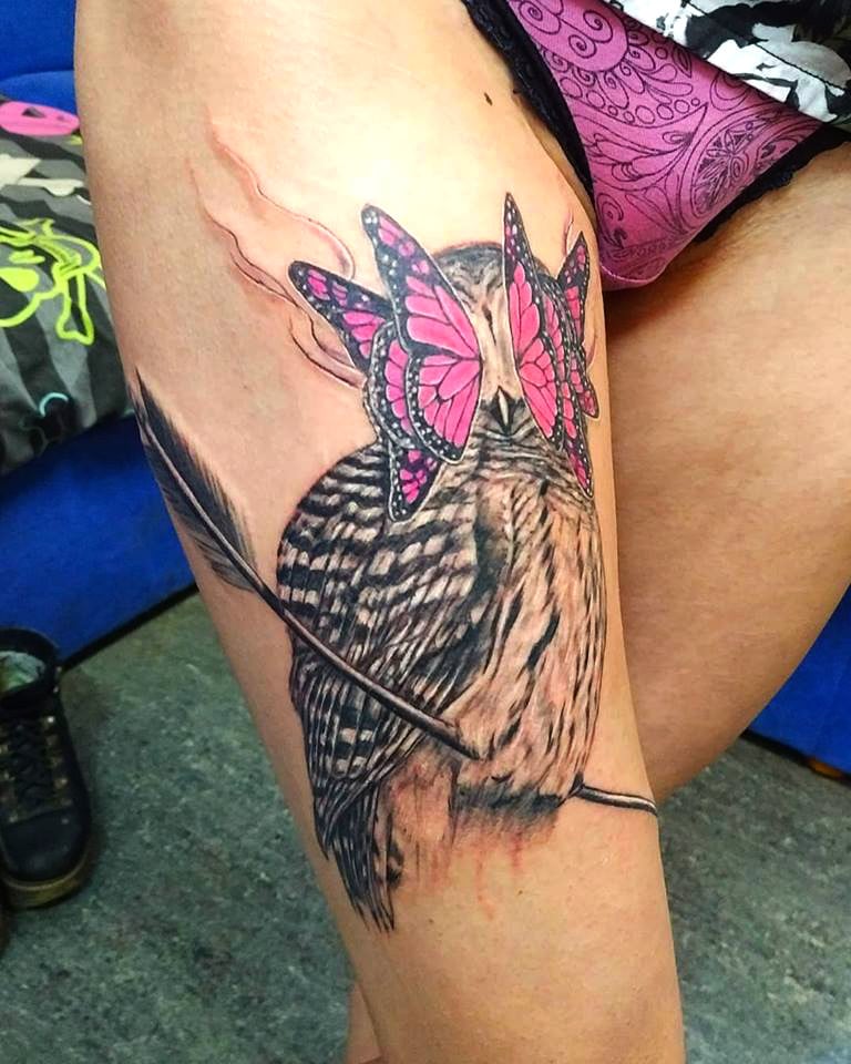 Для дівчат кольорові сова, фото - Студія татужу Слід