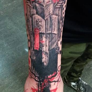 Тату мужские на руке цветные, фото - Студия татуажа Слід