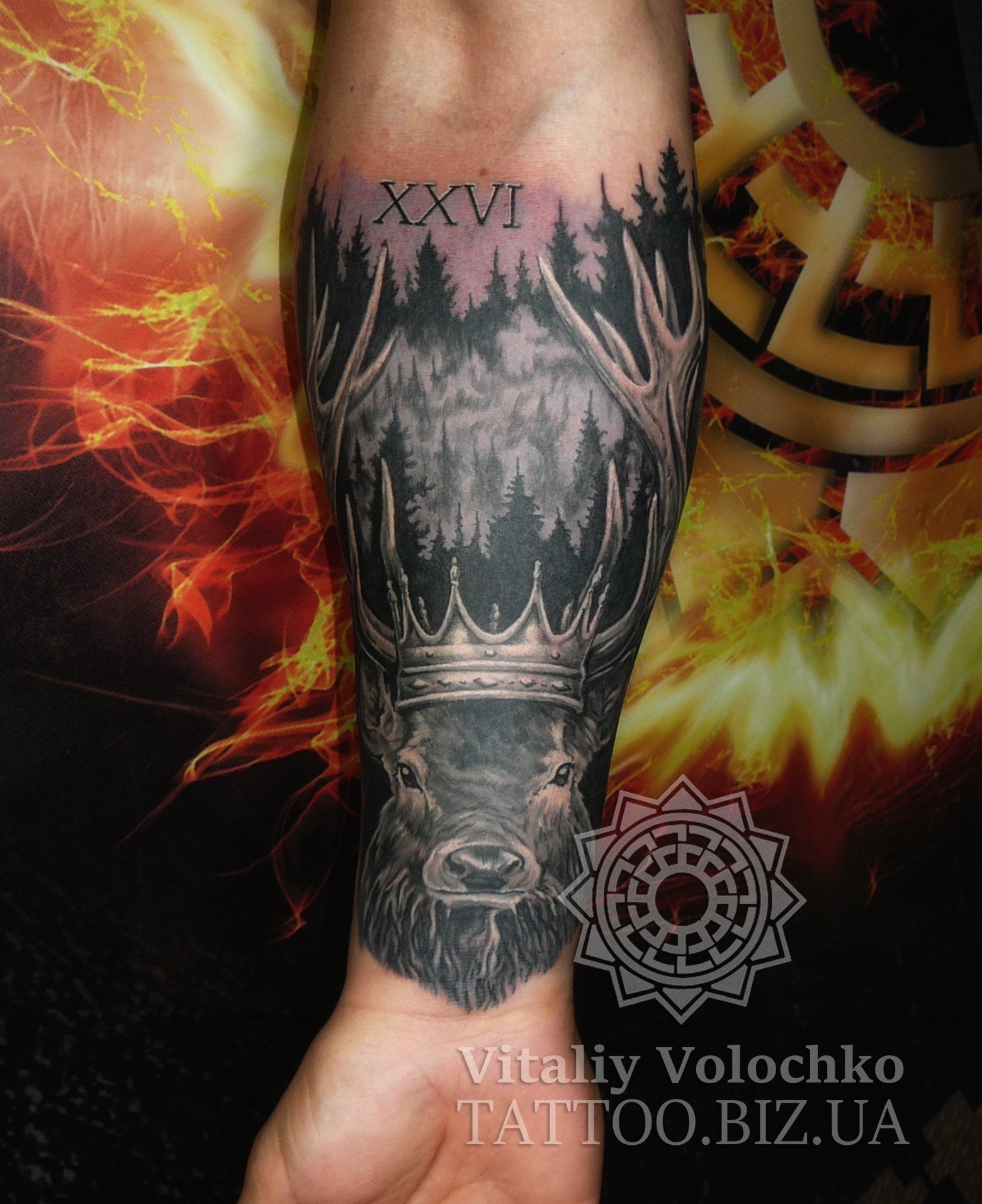 Для хлопців на руці чорно-білі, фото - Тату майстер Віталій Волочко