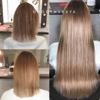 итальянская методика наращивания с микрокапсулами плюс керат