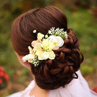 Укладка волосся весільна зачіска коричневий колір, фото - Візажист Богдана Разумеева