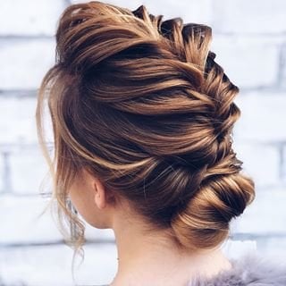 Укладка волос плетение цвет шатен, фото - Визажист Александра Федив