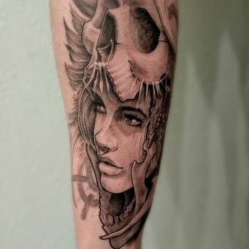 тату портрет дівчини