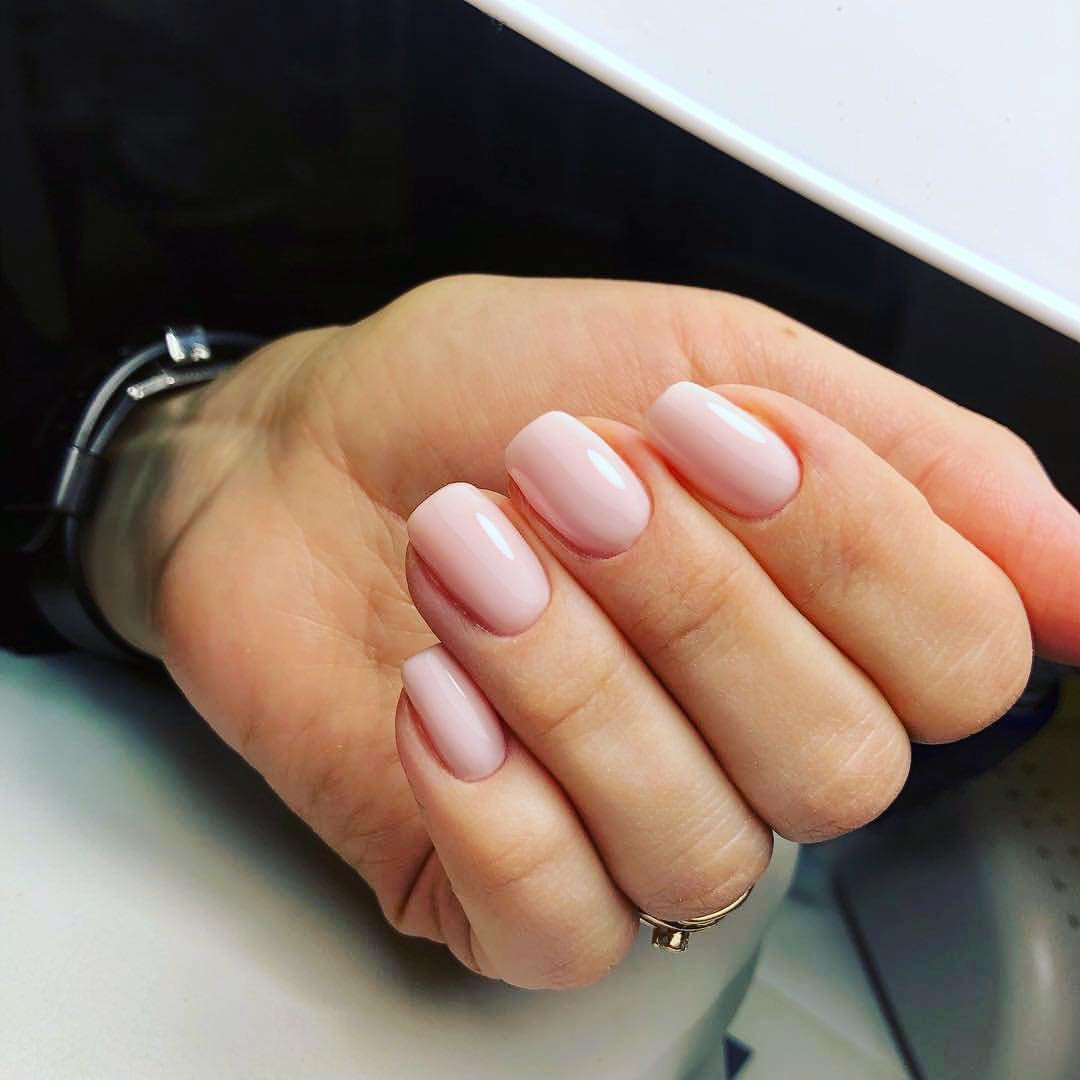Нежный маникюр нюдовый розовый, фото - Студия красоты Noble Beauty House