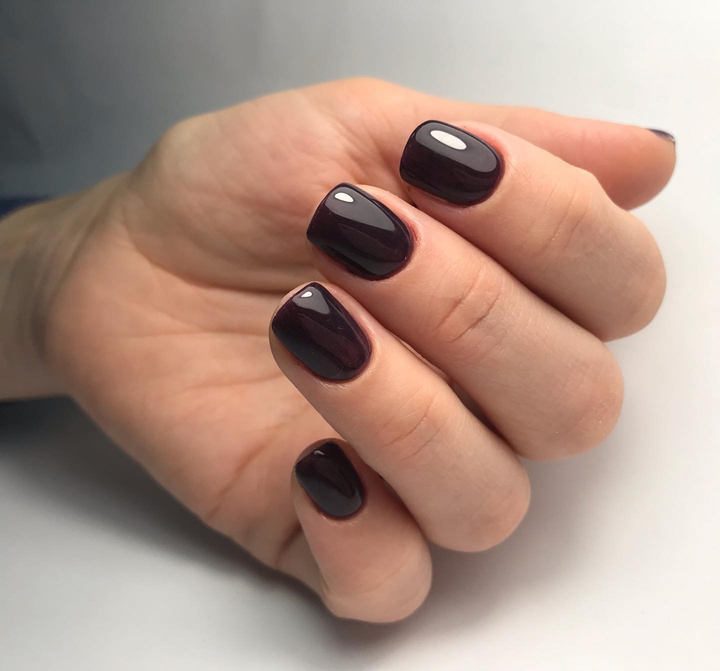 Маникюр на короткие ногти квадратные однотонный (монохромный), фото - Студия красоты Krasa by Garceva