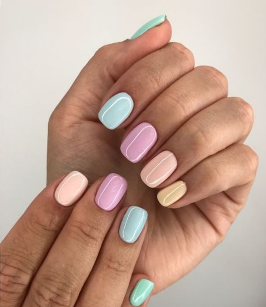 Маникюр лето нежный в пастельных тонах, фото - Ногтевая студия SK Nail Studio