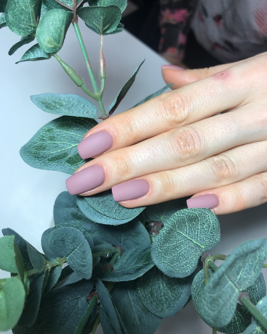 Матовый маникюр розовый на квадратные ногти, фото - Студия красоты Express Beauty Bar