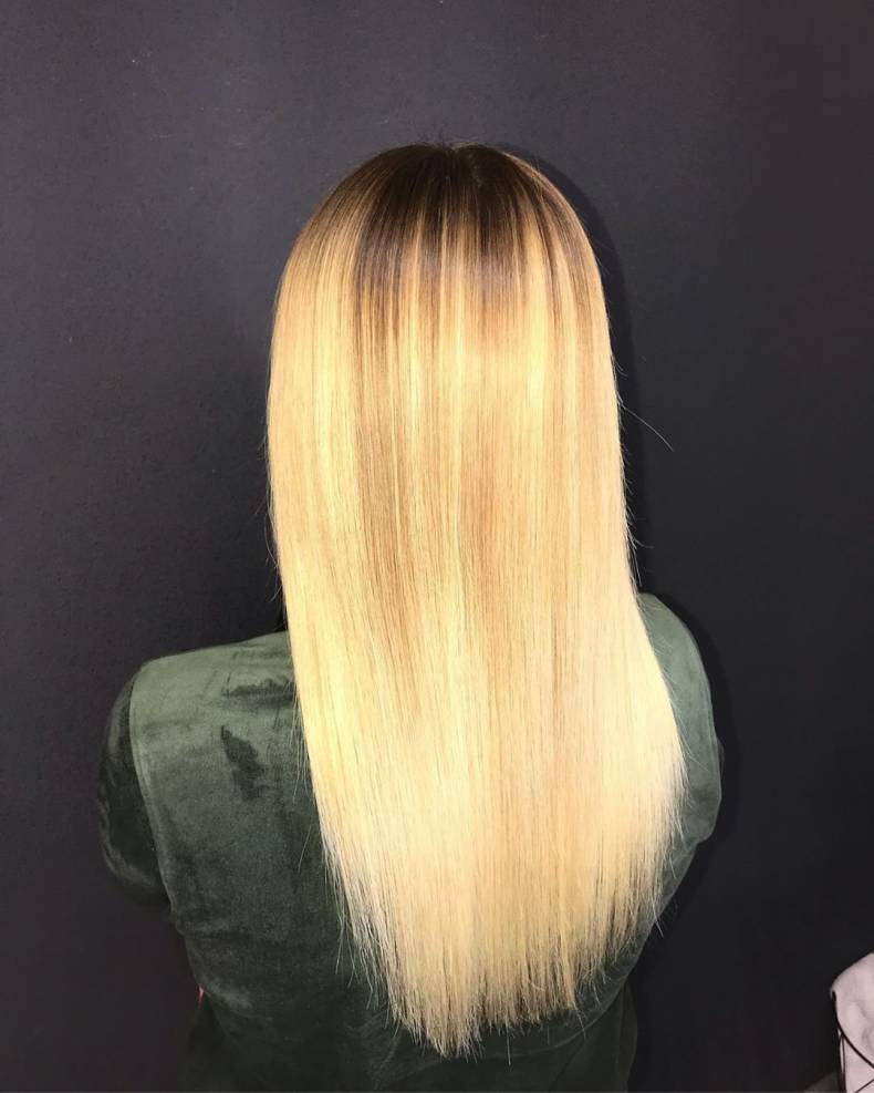 Стрижка на длинные волосы блонд платиновый, фото -  S Hair