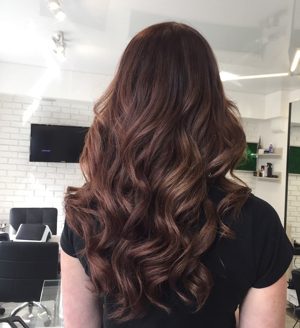 Стрижка на довге волосся укладка шоколадний колір, фото - Студія краси Oliferchuk Beauty Studio