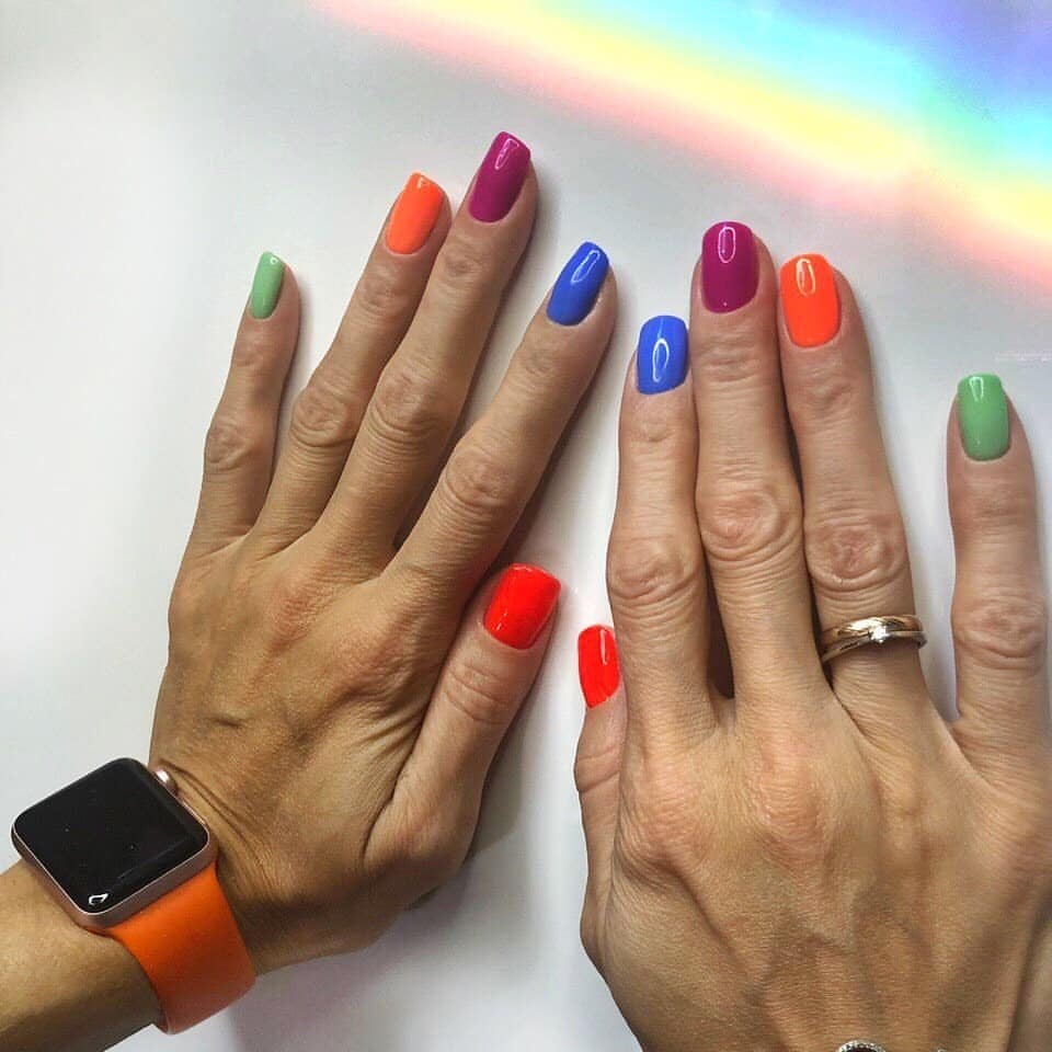 Маникюр лето яркий на квадратные ногти, фото - Ногтевая студия Team Nails