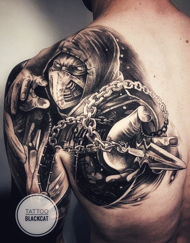 Мужские на плече реализм, фото - Тату салон Tattoo Black Cat