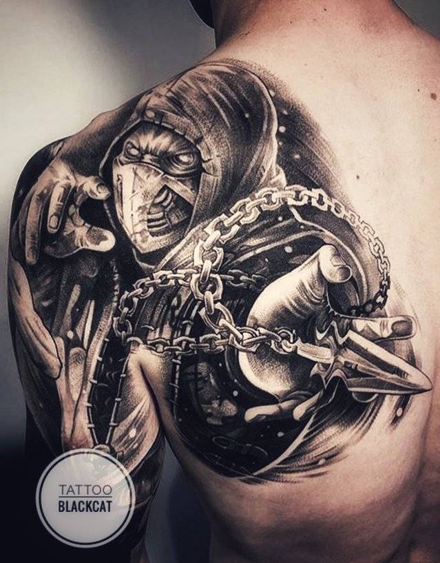 Мужские на плече реализм, фото - Тату салон Tattoo Black Cat
