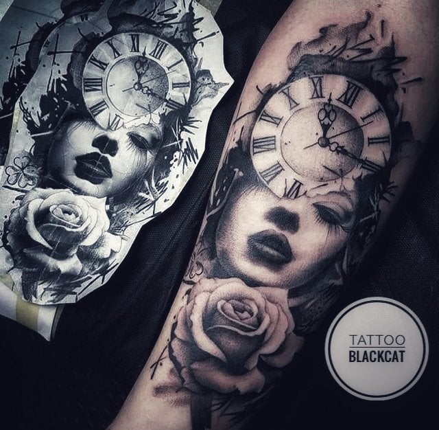 Женские на руке роза, фото - Тату салон Tattoo Black Cat