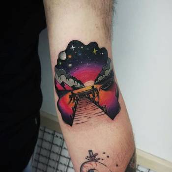 Тату космос планети, фото - Тату майстер Олег Барнич