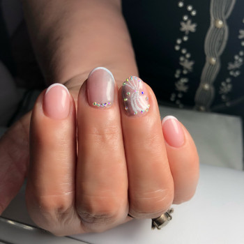 Весільний манікюр френч багатий, фото - Майстер манікюру Аліна Нижник