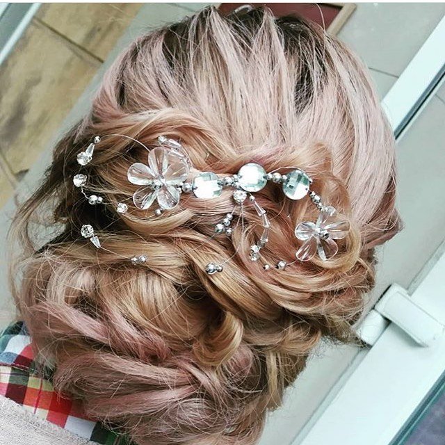 Укладка волос прическа на свадьбу светлые волосы, фото - Студия красоты Glamour