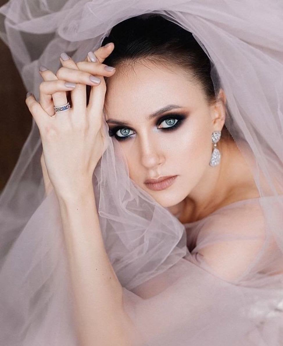Свадебный макияж вечерний смоки айс, фото - Визажист Алла Литвинова