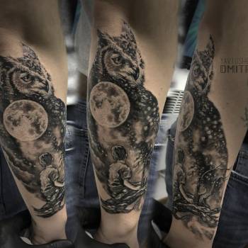 Татуировка филина ,Тату Днепр \ Индивидуальные проекты 
