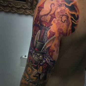 Алиса в стране чудес , татуировка в Днепропетровске \ Индиви