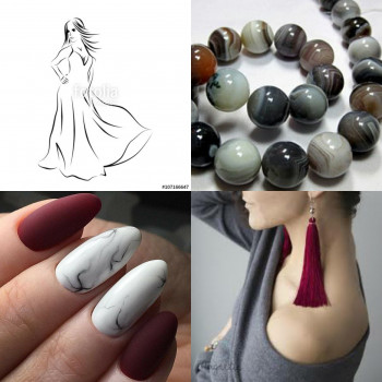 Мармуровий манікюр текстурний, фото - Майстер манікюру Нат Али