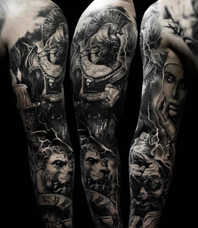 Для хлопців на руці рукав, фото - Тату салон Tattoo Black Cat