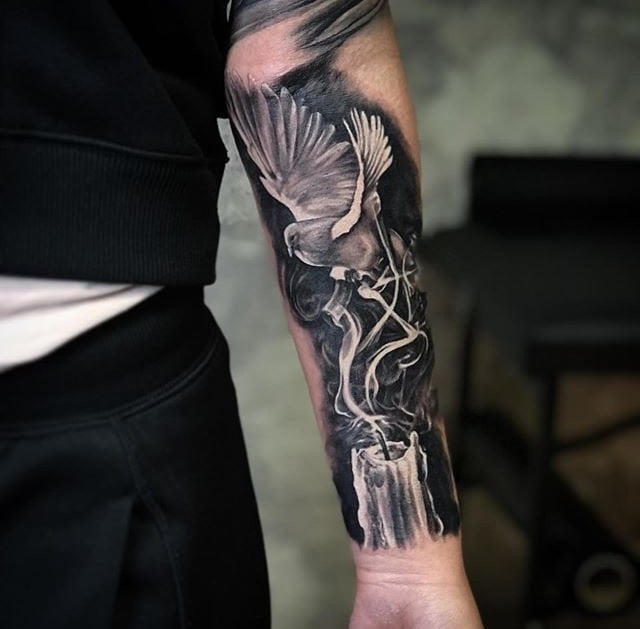 Для хлопців на передпліччі рукав, фото - Тату салон Tattoo Black Cat