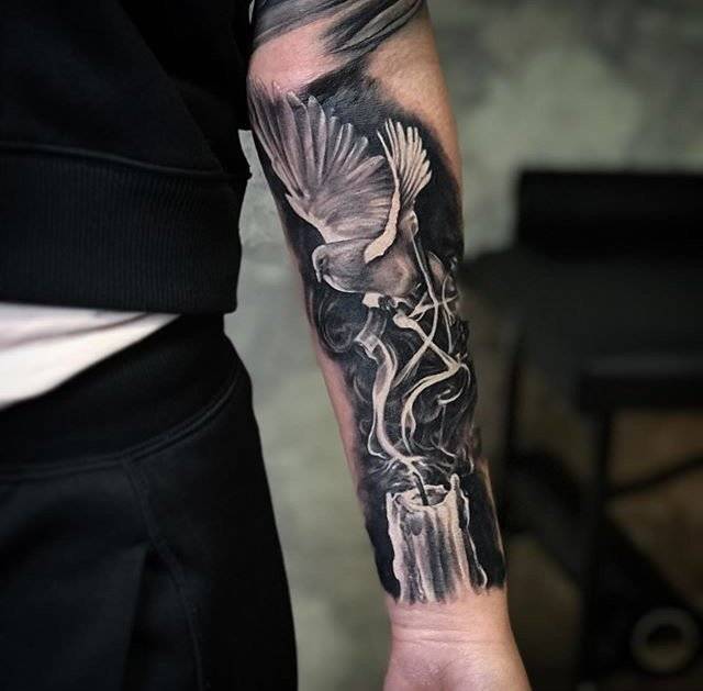 Для хлопців на передпліччі рукав, фото - Тату салон Tattoo Black Cat