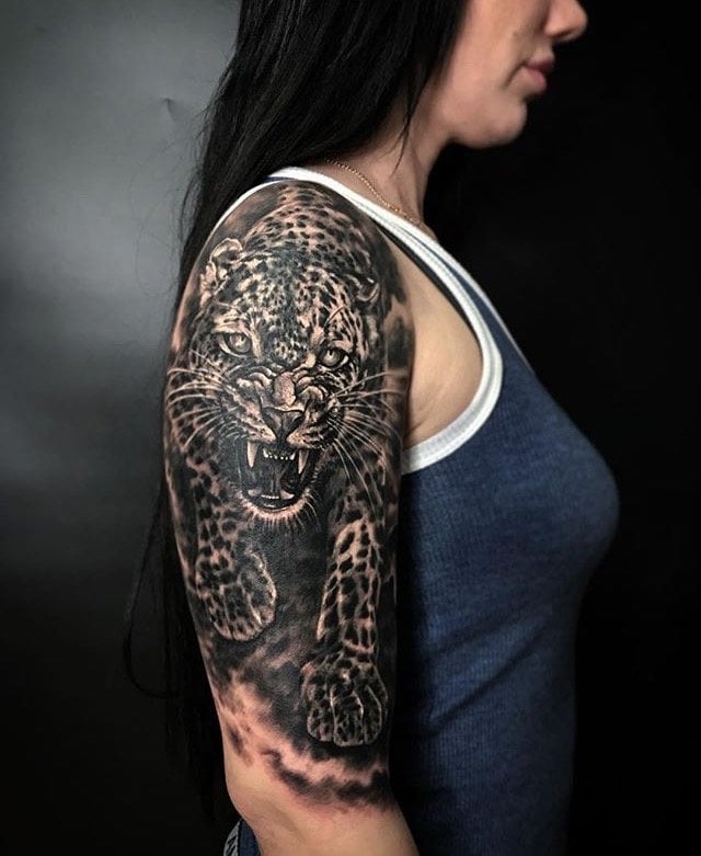 Женские на руке плече, фото - Тату салон Tattoo Black Cat