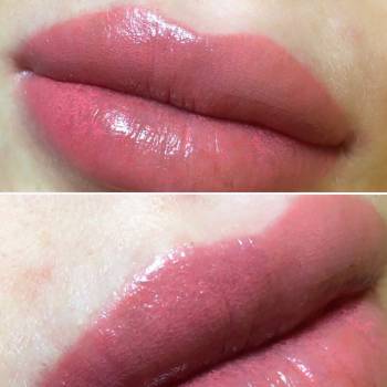 Нежные губки , техника акварель , татуаж