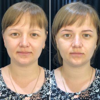 Пудровые брови flaxtap сразу после процедуры