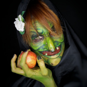 Макіяж на Хелловін відьми страшний, фото - Візажист Виктория Мухина