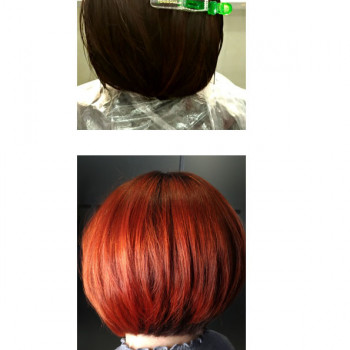 Складне фарбування рудий колір волосся мідний, фото - Перукар Таня Голомолзина