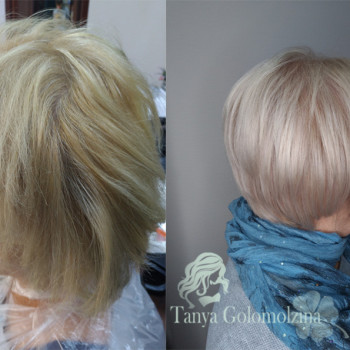 Блонд платиновый жемчужный, фото - Парикмахер Таня Голомолзина