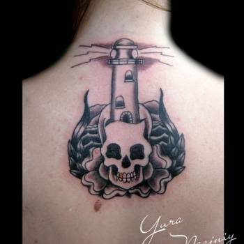 Тату вежа маяк, фото - Тату майстер Юра Кононюк