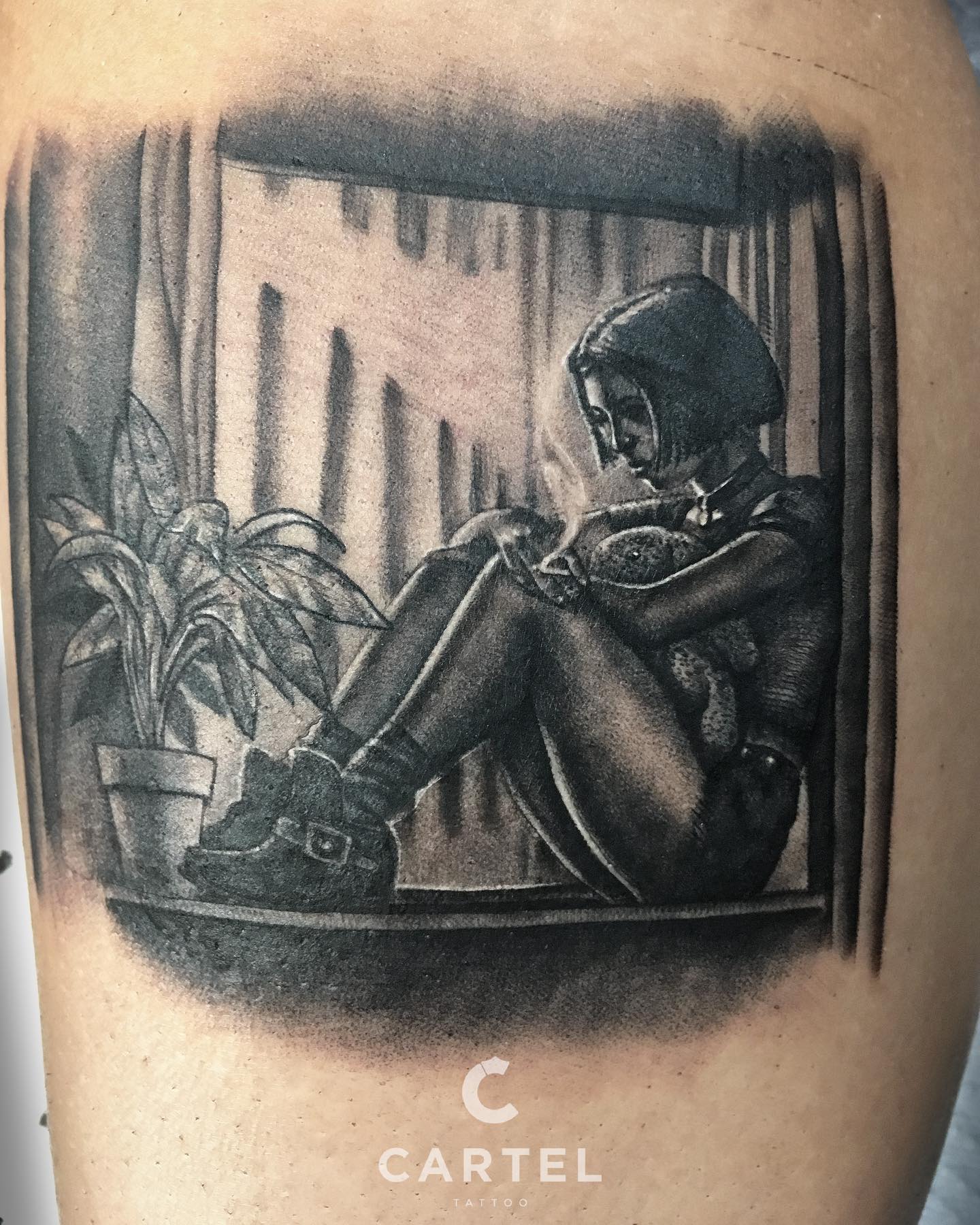Реалізм чорно-білі дівчина, фото - Тату салон Cartel Tattoo