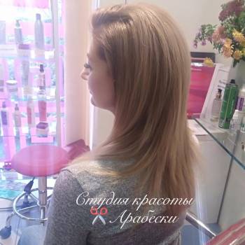 Жіноча стрижка пряме волосся, фото - салон краси Арабески