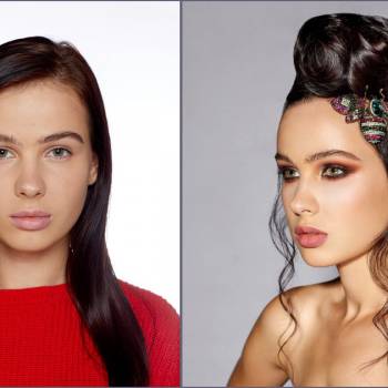 Коктейльная укладка и стильный макияж от Вики Писаренко.