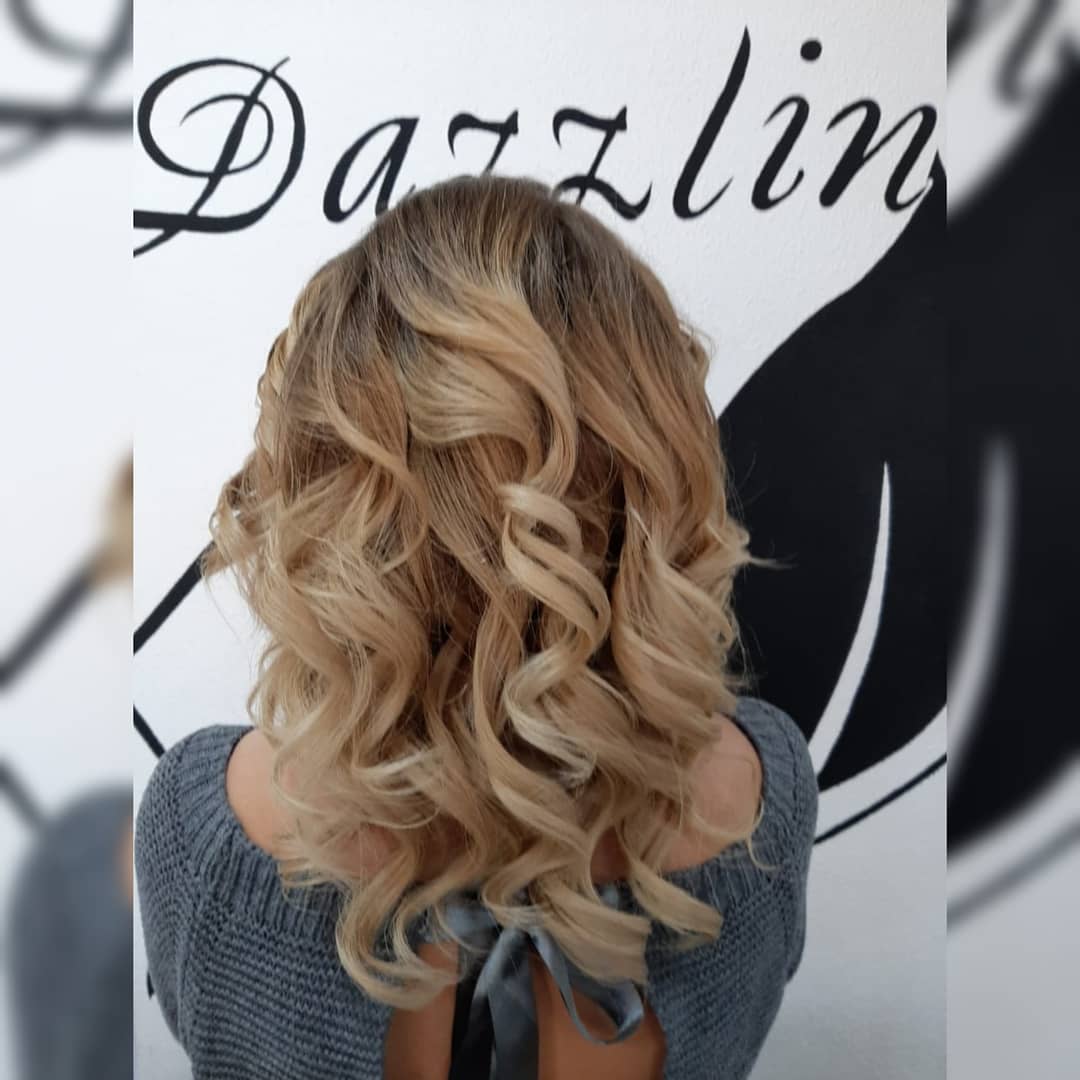 Укладка волос блонд локоны, фото - Студия красоты Dazzling Style