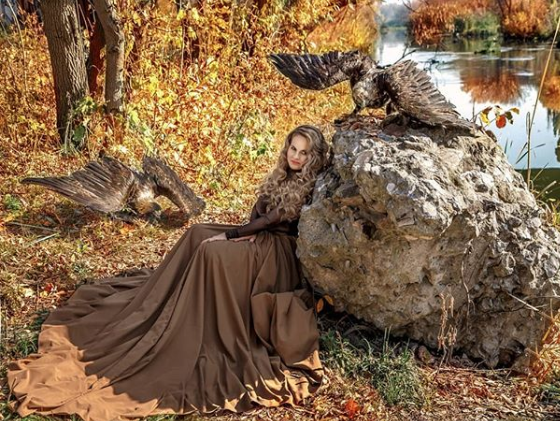 Осіння фотосесія на природі у сукні, фото - Фотограф Валентина Хруслова
