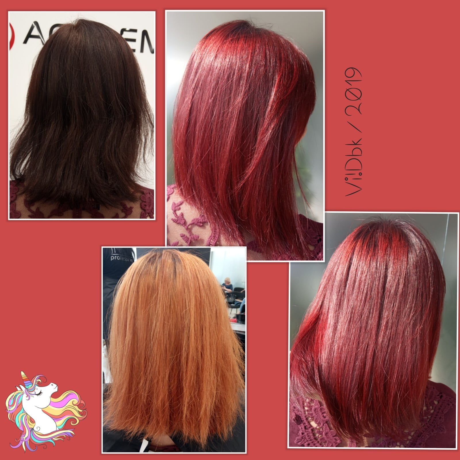 Колорування мідний колір волосся червоний, фото - Перукар-колорист Виктория Дубко