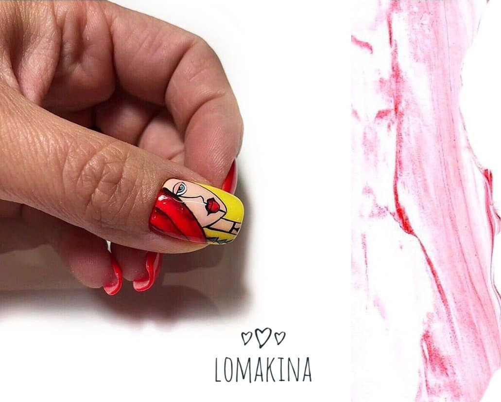 Маникюр с рисунком, фото - Мастер маникюра Екатерина Ломакина