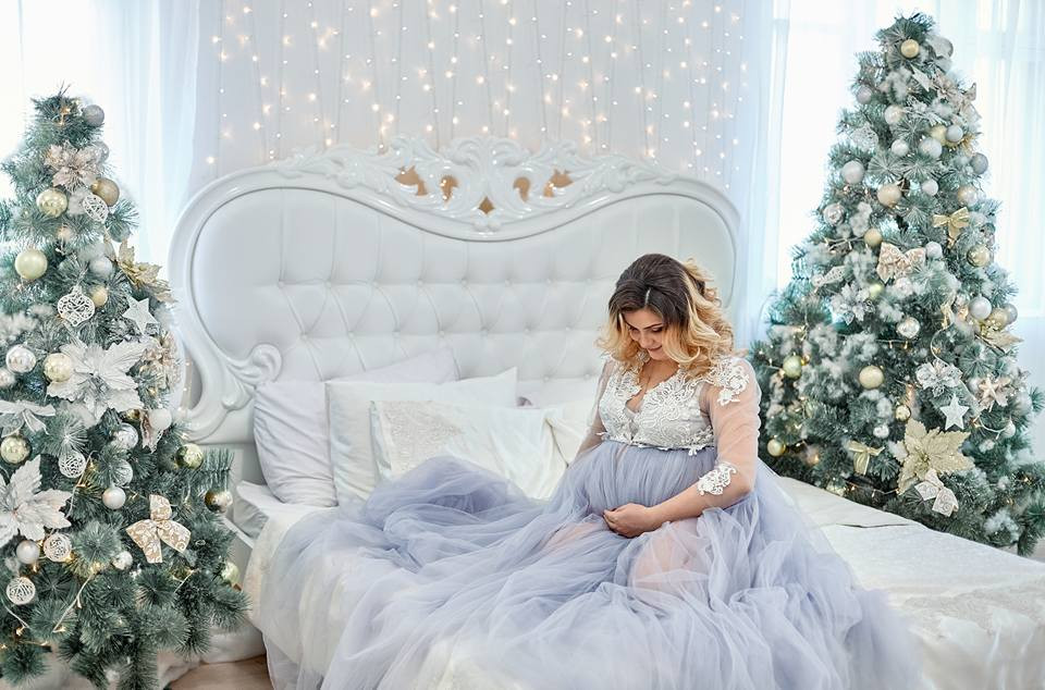 Фотосесія вагітності новорічна у студії, фото - Фотограф Александр Губернаторов