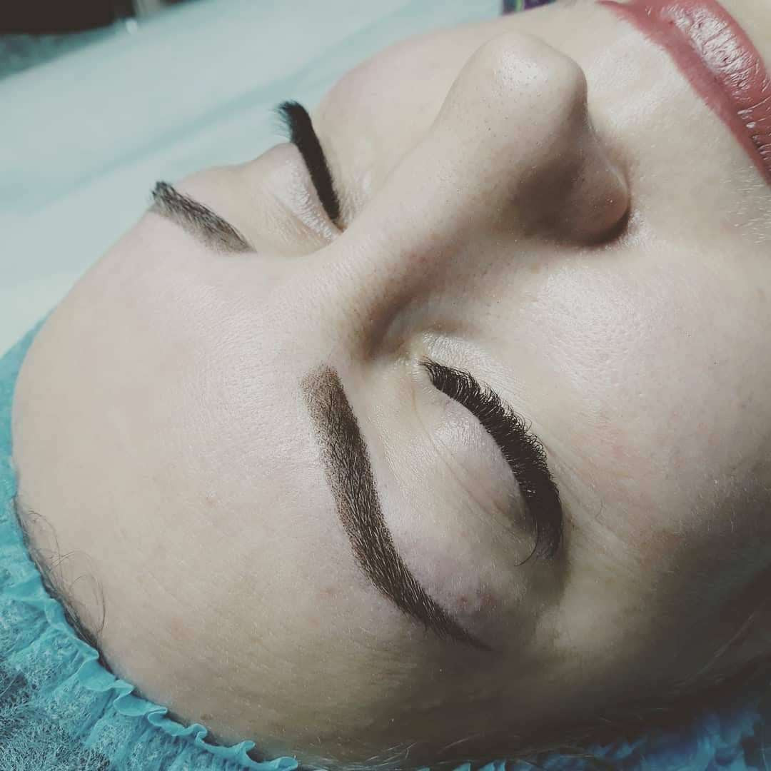Пудровые брови перманент бровей губ, фото - Студия татуажа Viktoriia Perekos beauty school