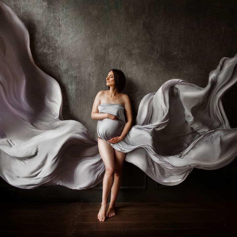 Фотосесія ню вагітності у студії, фото - Фотограф Татьяна Кожухарь