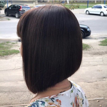 Фарбування передніх пасм шоколадний колір волосся брюнет, фото - Салон краси Тандем