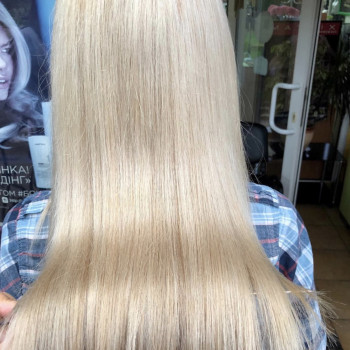 Сложное окрашивание блонд платиновый, фото - Салон красоты Тандем