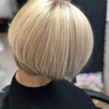 Натуральный блонд с темными корнями вуальное мелирование, фото - Салон красоты Тандем